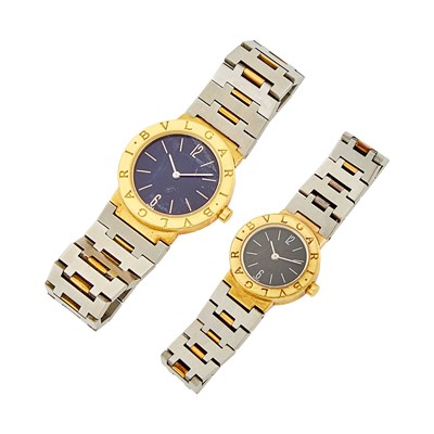 Lot 2439 - Two Bulgari Stainless Steel and Gold Wristwatches