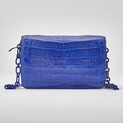 Lot 1200 - Nancy Gonzalez Blue Crocodile Bag