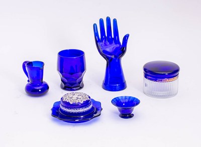 Lot 15 - Group of Cobalt Blue Glass Table Articles