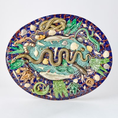 Lot 208 - George Pull French Palissy Style Ceramic Platter