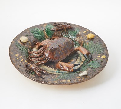 Lot 210 - Palissy Style Charger With Crab by Alfred Renoleau (Polakowski Cie.)