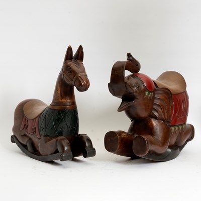 Lot 25 - Two Painted Wood Rocking Animals