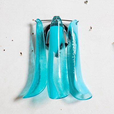 Lot 382 - Mid Century Modern Murano Style Blue Glass Sconce