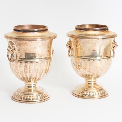 Lot 395 - Pair of Silverplate Wine Coolers