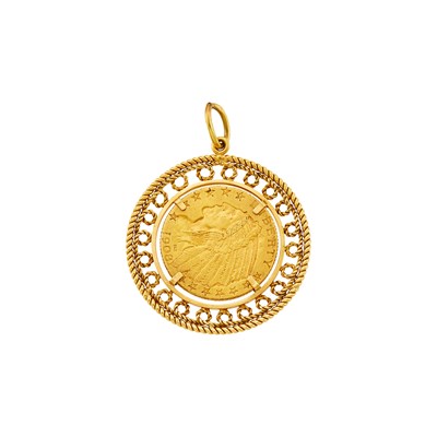 Lot 2373 - Gold and United States Gold Coin Pendant