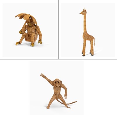 Lot 3 - Group of Wicker Animals