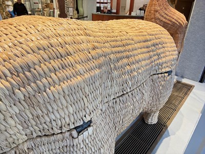 Lot 2 - Large Wicker Pig-Form Trunk