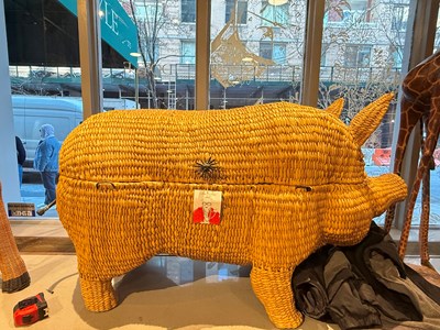 Lot 2 - Large Wicker Pig-Form Trunk