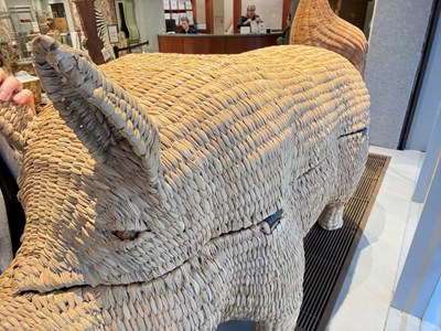 Lot 2 - Large Wicker Pig-Form Trunk