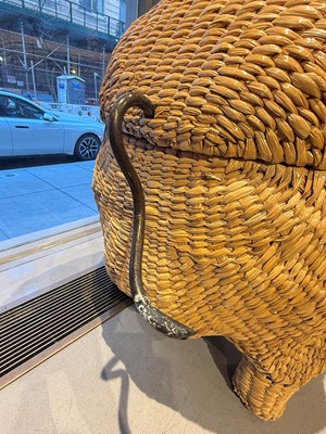 Lot 2 - Large Wicker Pig-Form Trunk