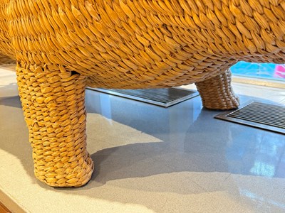Lot 2 - Large Wicker Pig-Form Trunk