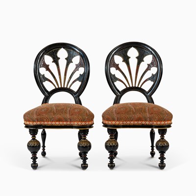 Lot 190 - Pair of Napoleon IIIl Painted Side Chairs