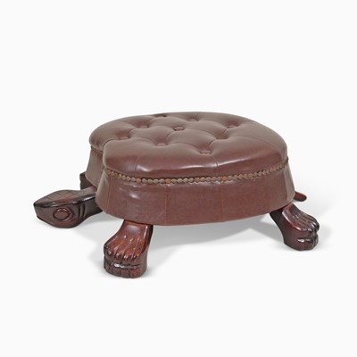 Lot 496 - Turtle-Form Mahogany Footstool