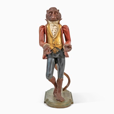 Lot 488 - Polychromed Wood Figure of a Monkey