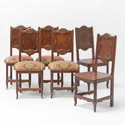 Lot 182 - Set of Six Italian Walnut Hall Chairs