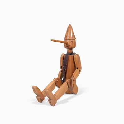 Lot 207 - Carved Wood Articulated Figure of Pinocchio