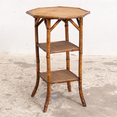 Lot 4 - Octagonal Bamboo Two-Tier Side Table