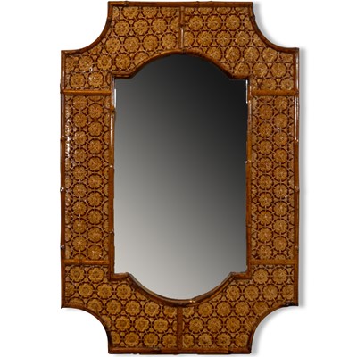 Lot 475 - Bamboo and Strawwork Mirror