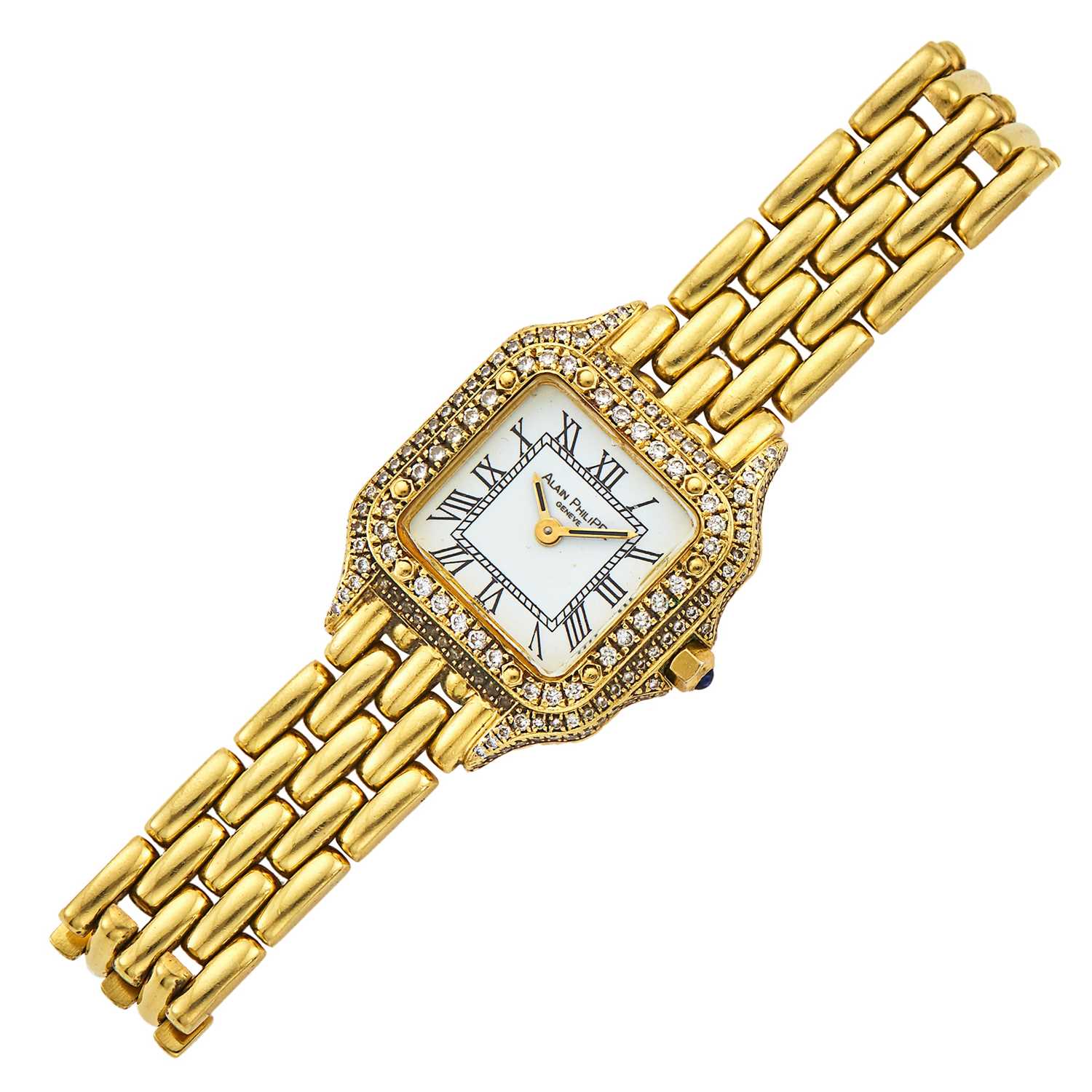 Lot 1016 - Alain Philippe Gold and Diamond Wristwatch