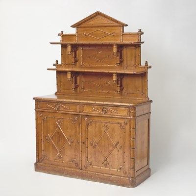 Lot 282 - Maple and Faux Bamboo Cabinet