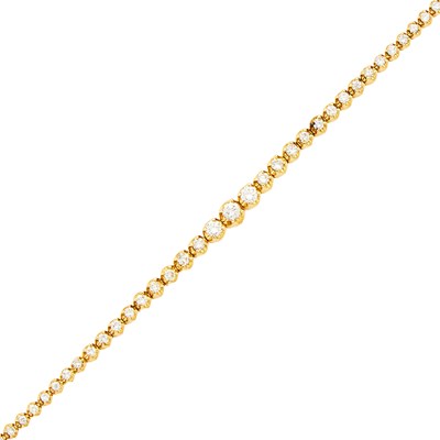 Lot 1025 - Gold and Diamond Bracelet