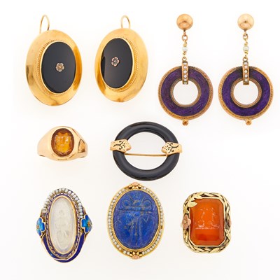 Lot 1280 - Group of Antique and Period Gold, Low Karat Gold and Gold-Filled Jewelry