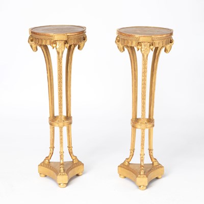 Lot 202 - Pair of Neoclassical Style Giltwood Plant Stands