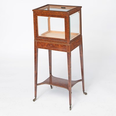 Lot 190 - Inlaid Walnut Vitrine Cabinet