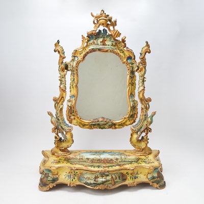 Lot 183 - Venetian Rococo Style Painted Wood and Decoupage Vanity