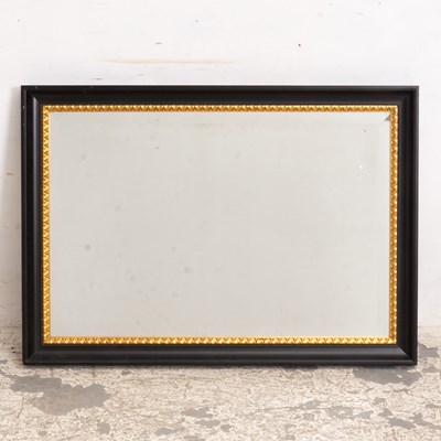 Lot 31 - Ebonized Gilt-Wood and Composition Border Glass Mirror