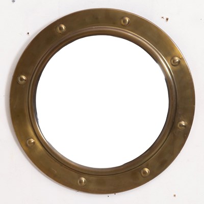 Lot 18 - Circular Brass Convex Mirror