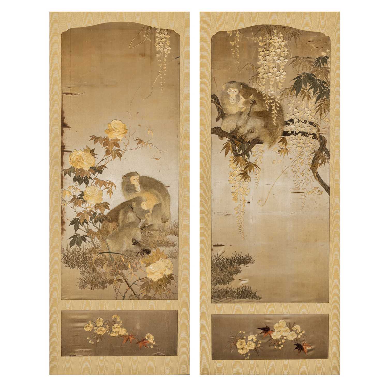 Lot 92 - Pair of Chinese Silk Panels
