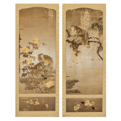 Lot 92 - Pair of Chinese Silk Panels