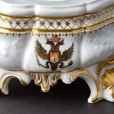 Lot 138 - Pair of Russian Porcelain Double Salts from the Order of St. Andrew the First-Called Service