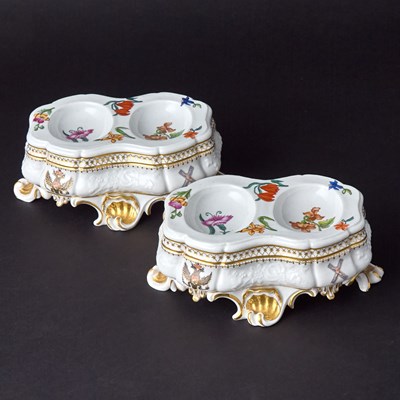 Lot 138 - Pair of Russian Porcelain Double Salts from the Order of St. Andrew the First-Called Service