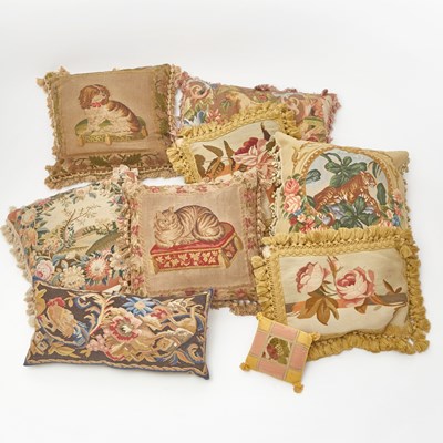 Lot 186 - Group of Eight Needlework and Tapestry Throw Pillows