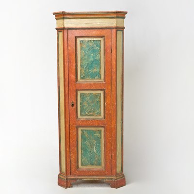 Lot 181 - Italian Polychrome Painted Corner Cabinet