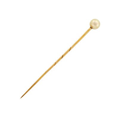 Lot 1087 - Gold and Pearl Stick Pin