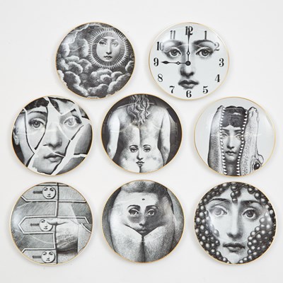 Lot 261 - Piero Fornasetti for Rosenthal Set of Eight 'Temi e Variazioni' Porcelain Plates