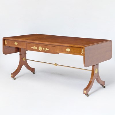 Lot 564 - A Swedish Karl Johan Gilt-Bronze Mounted Mahogany Drop-Leaf Writing-Table