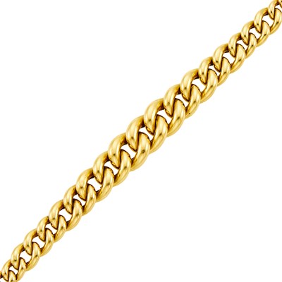 Lot 1030 - Gold Curb Link Bracelet