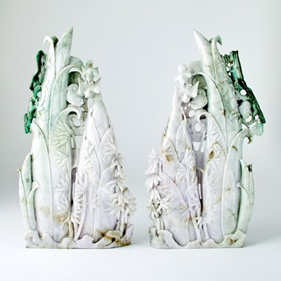 Lot 123 - Pair of Chinese Jadeite Carvings