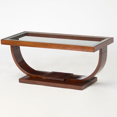 Lot 163 - Art Deco Style Mahogany and Glass Cocktail Table