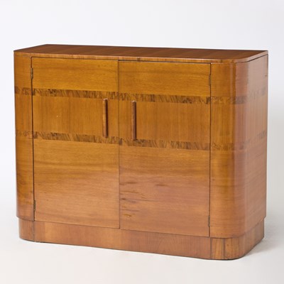 Lot 160 - Art Moderne Inlaid Fruitwood Bar Cabinet