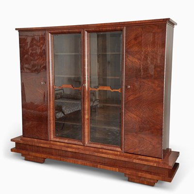 Lot 161 - Art Deco Walnut Four-Door Cabinet