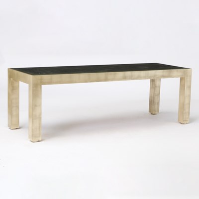 Lot 337 - Brushed Metal and Mirrored Low Table