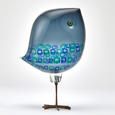 Lot 348 - Alessandro Pianon for Vetreria Vistosi Mid-Century Modern Blown Glass and Copper Pulcino Bird