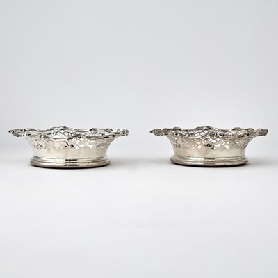 Lot 694 - Pair of Dominck & Haff Sterling Silver Bottle Coasters