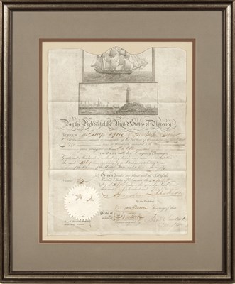Lot 87 - Naval Document signed by Andrew Jackson as President and Martin Van Buren