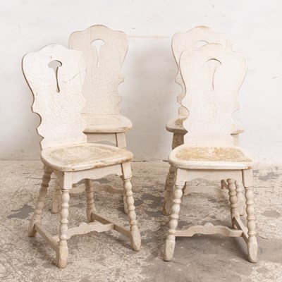 Lot 77 - Set of Four White Painted Side Chairs